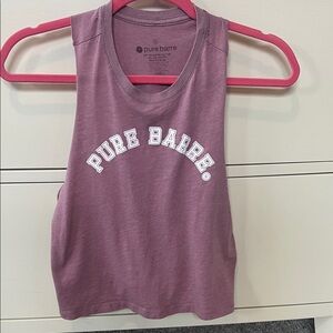 Pure barre mauve crop tank top small